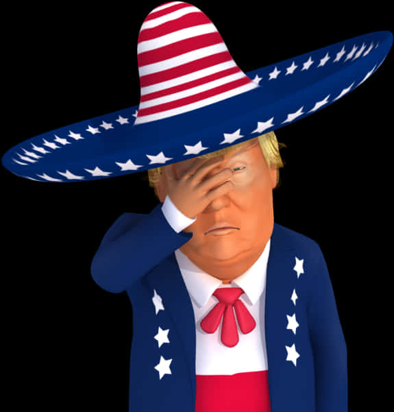 Patriotic Sombrero Caricature