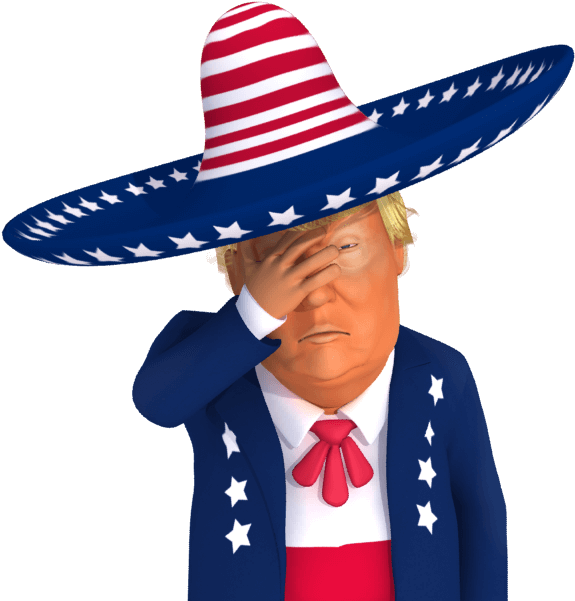 Patriotic Sombrero Cartoon Character