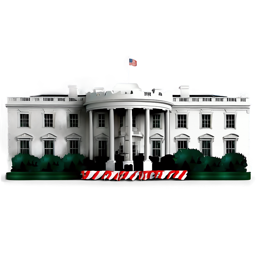 Patriotic White House With Eagles Png Smv34