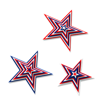 Patriotic3 D Stars Graphic PNG with transparent background