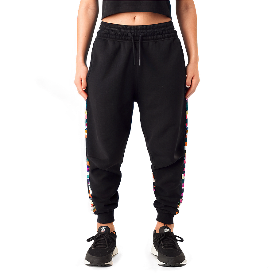 Patterned Black Sweatpants Png Pgd90