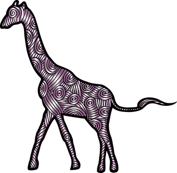 Patterned Giraffe Silhouette PNG with transparent background