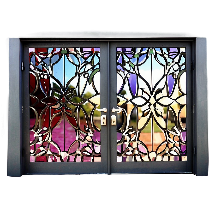 Patterned Glass Door PNG 06122024 PNG with transparent background