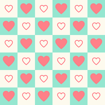 Patterned Hearts Background PNG with transparent background