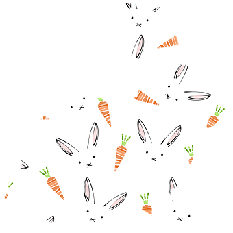 Patterned Rabbit Silhouette PNG with transparent background