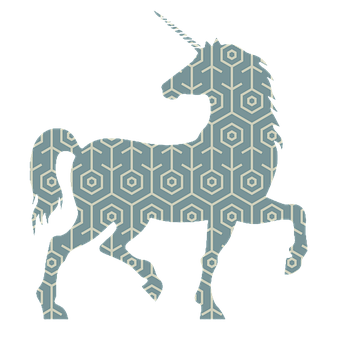 Patterned Unicorn Silhouette PNG with transparent background