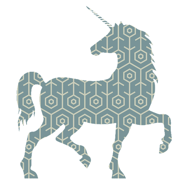 Patterned Unicorn Silhouette PNG with transparent background