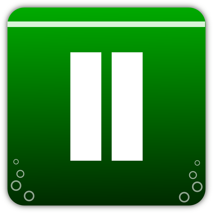 Pause Button Icon Green Background