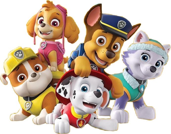 Paw Patrol All Character Png Kids - Chase Marshall Paw Patrol, Transparent Png PNG image with a transparent background, free high-resolution download