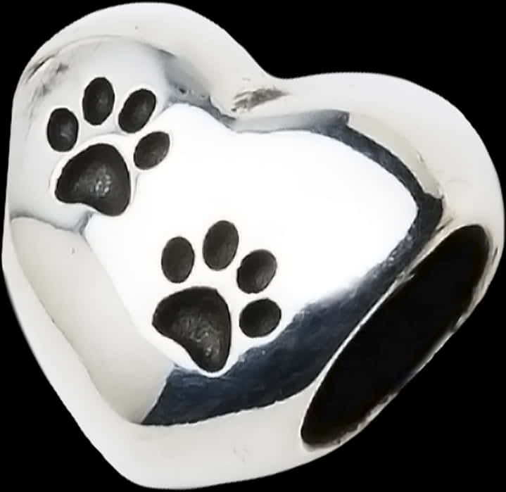 Paw Print Heart Ring