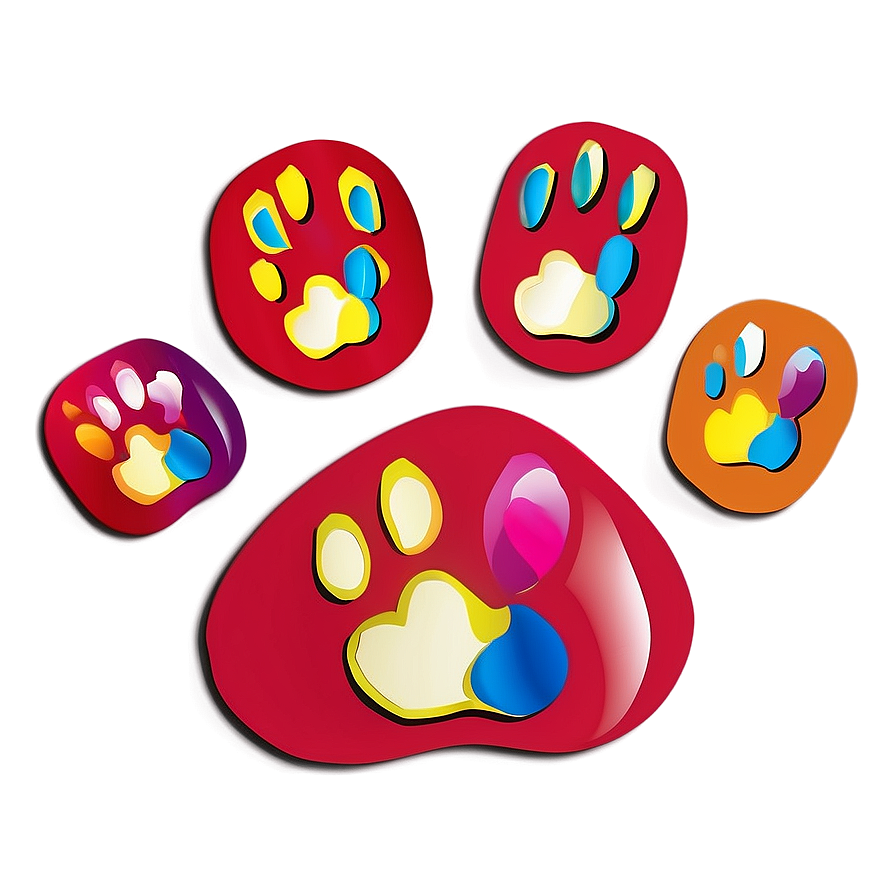 Paw Print with Hearts PNG ivx PNG with transparent background