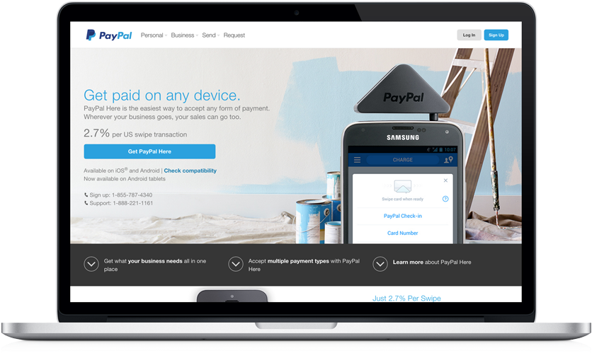Pay Pal Get Paid On Any Device Advert