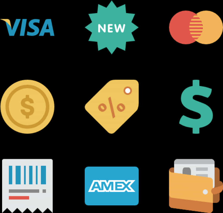 Payment Optionsand Discounts Icons PNG image with a transparent background, free high-resolution download