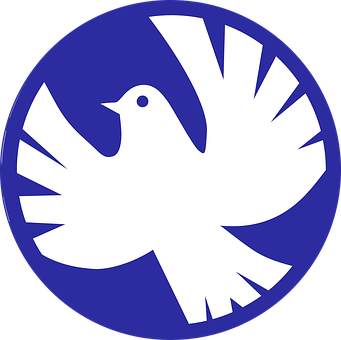 Peace Dove Symbol Blue Background PNG with transparent background