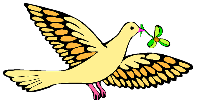 Peace Dovewith Olive Branch Illustration PNG with transparent background
