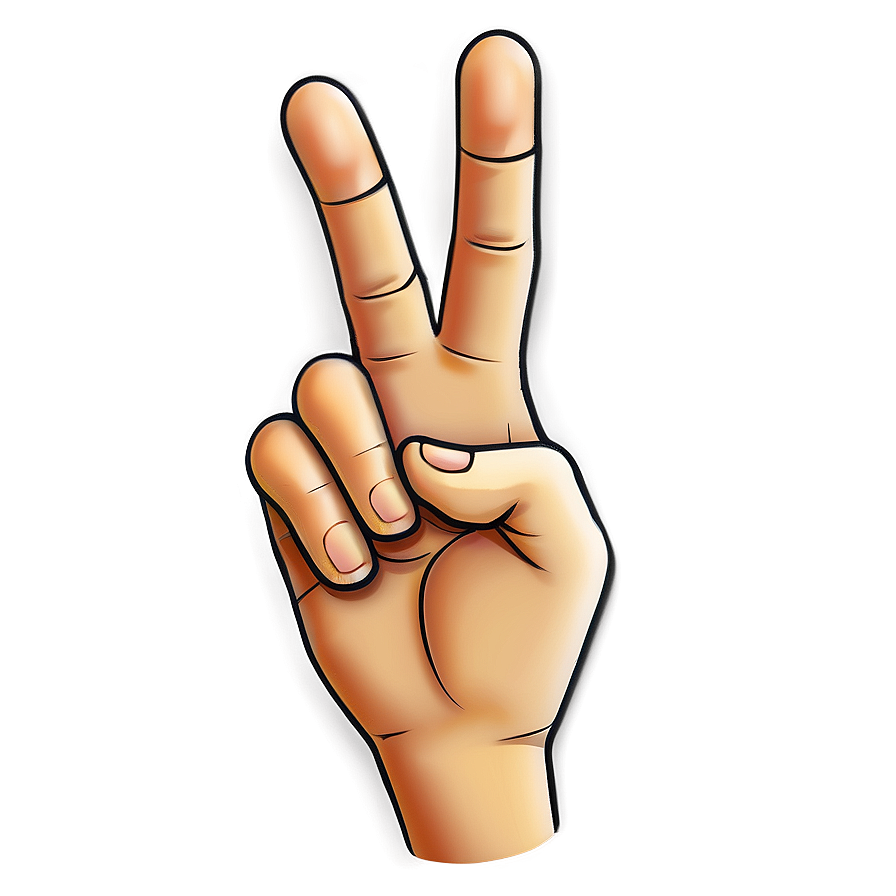 Peace Hand Emoji Png 65