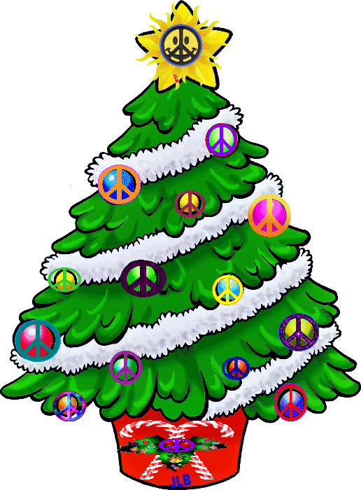 Peace Sign Christmas Tree PNG with transparent background