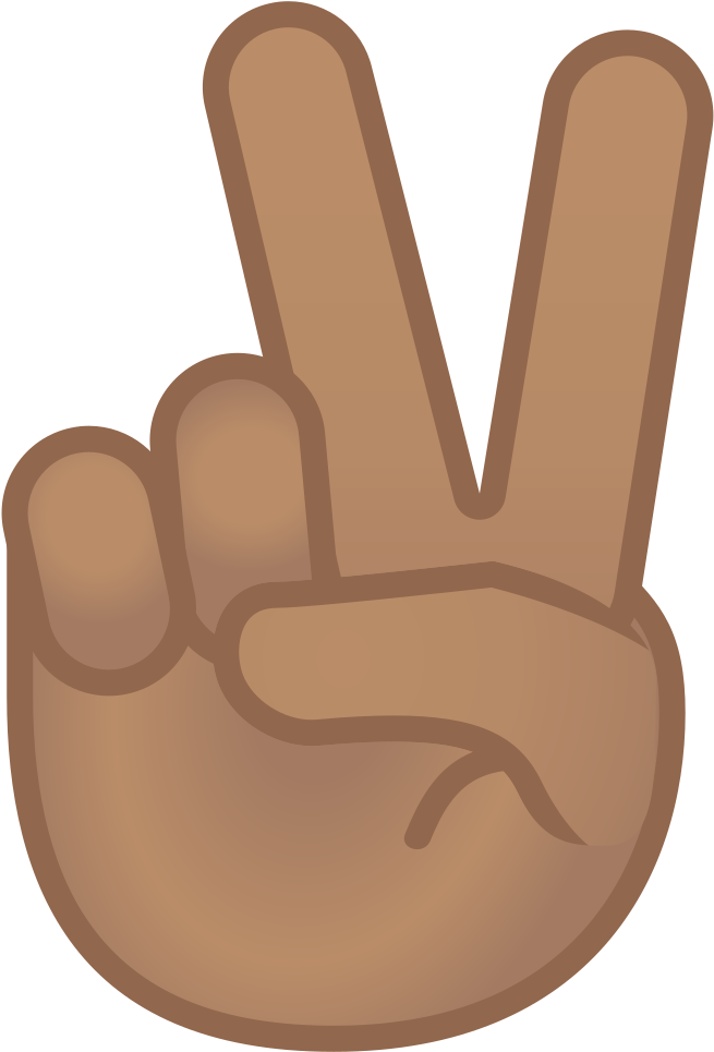 Victory Hand Medium Skin Tone Icon - Emoji Victory Hand Png, Transparent Png PNG with transparent background