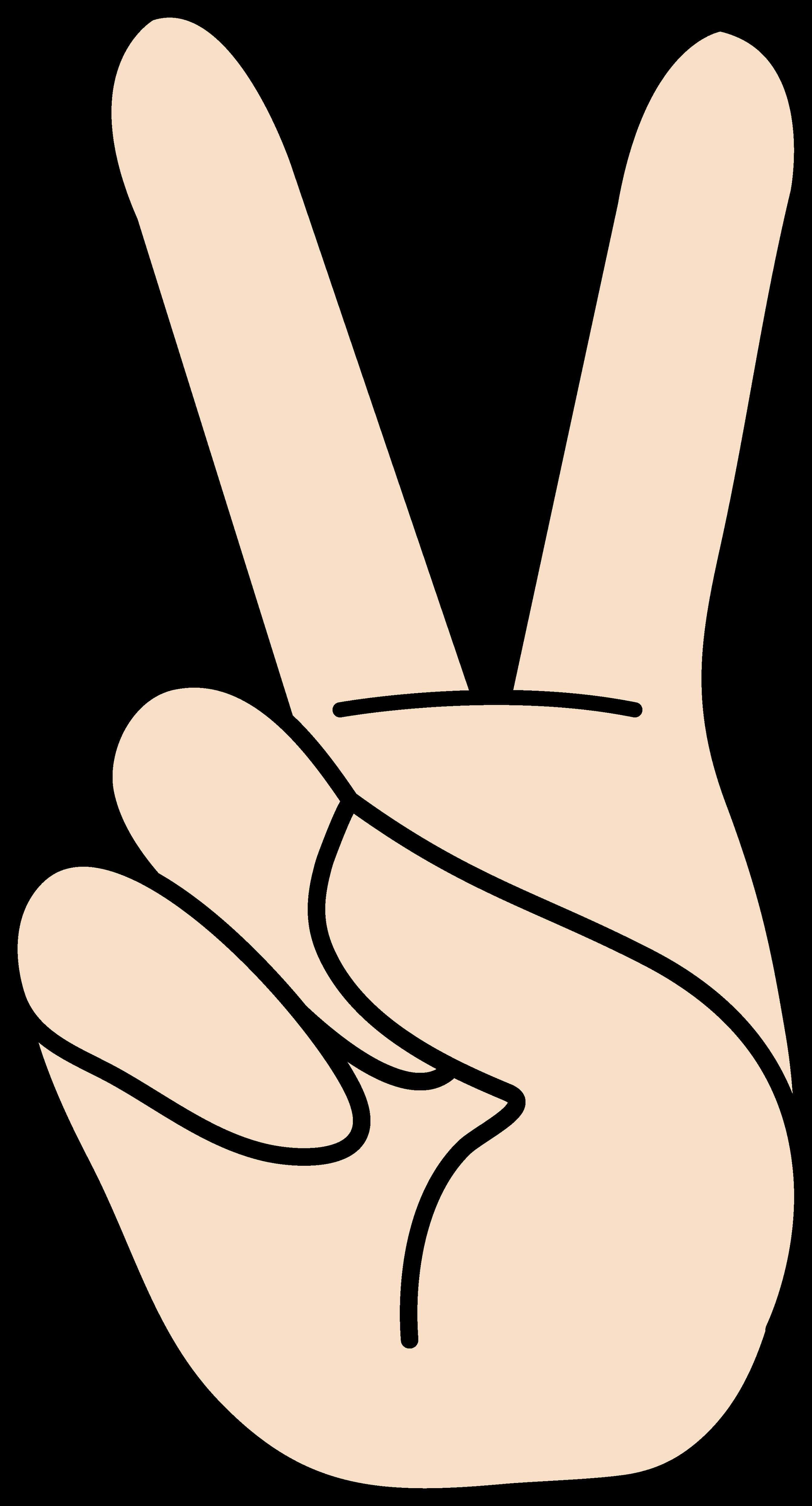 Peace Sign Hand Gesture Illustration PNG image with a transparent background, free high-resolution download
