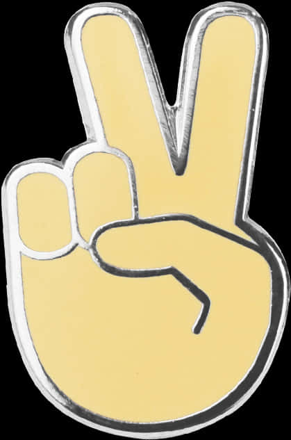 Peace Sign Hand Gesture Sticker PNG image with a transparent background, free high-resolution download