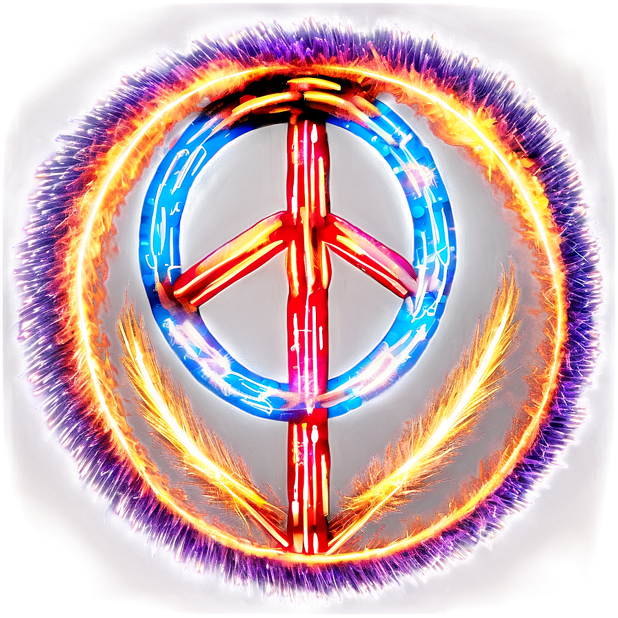 Peace Sign In Fireworks Png Dls90