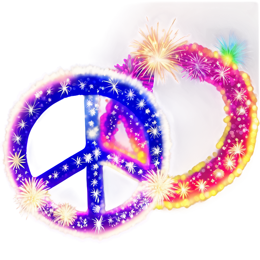 Peace Sign In Fireworks Png Okm