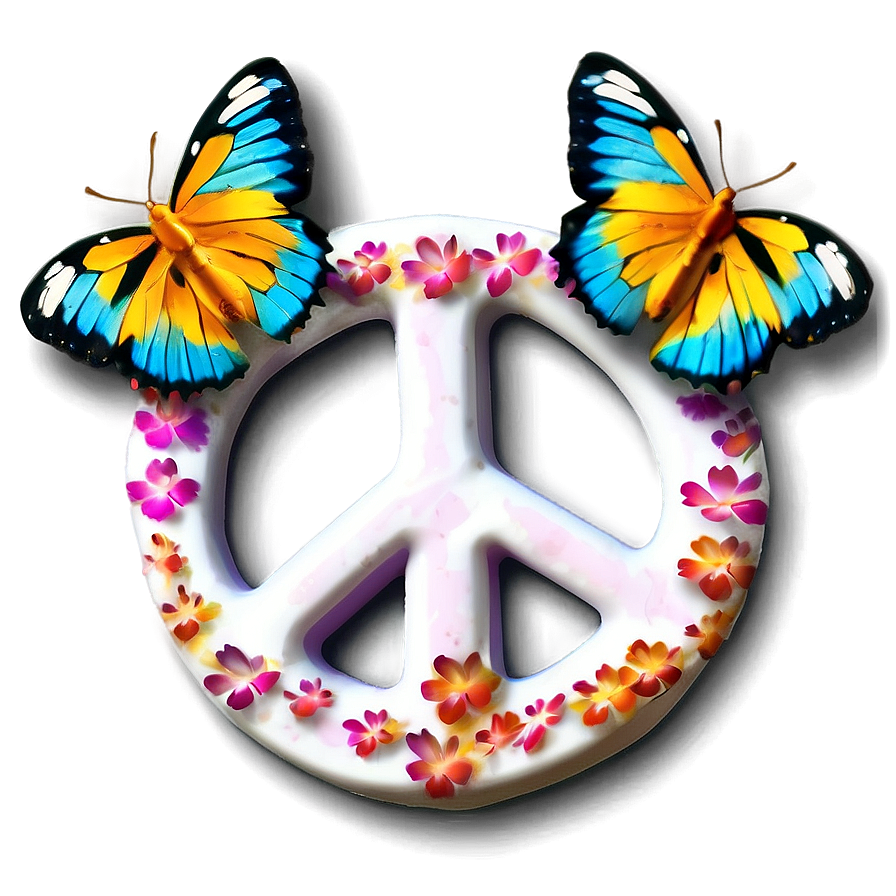 Peace Sign With Butterfly Png 05252024