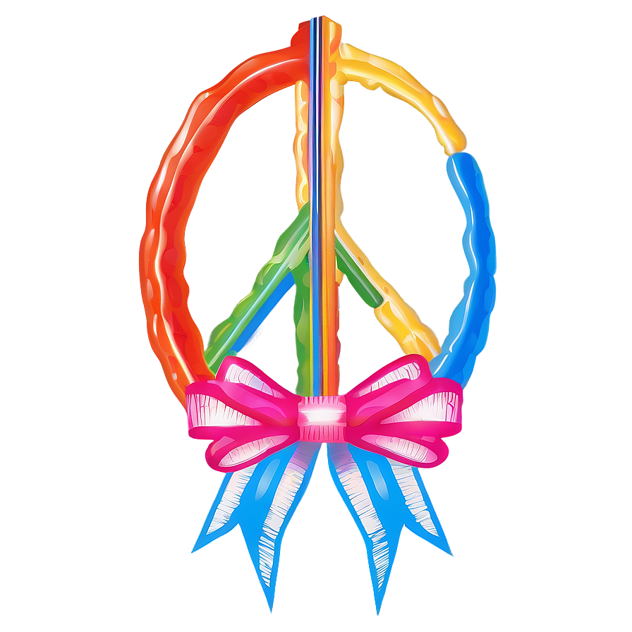 Peace Sign With Ribbons Png Vph