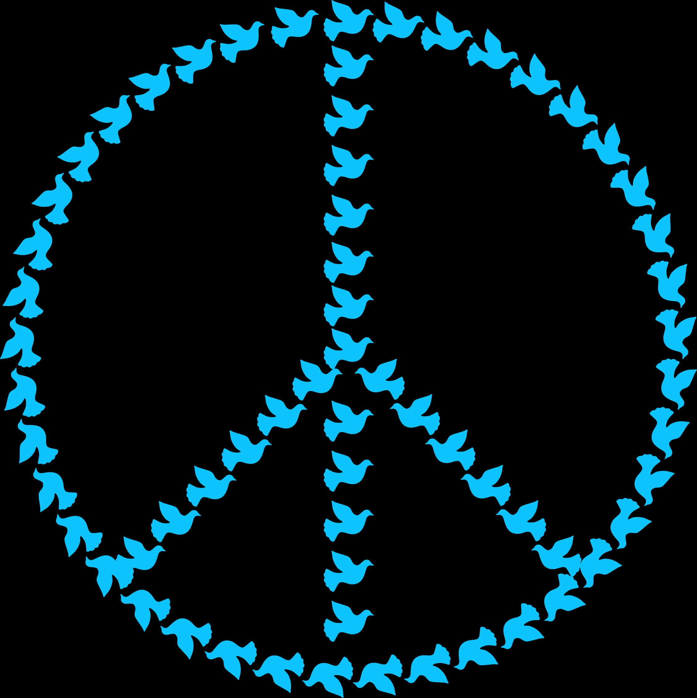 Peace Symbol Doves Pattern PNG with transparent background