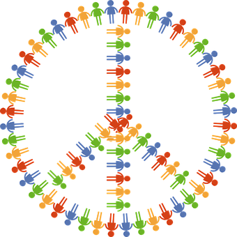 Peace Symbol Human Figures PNG with transparent background