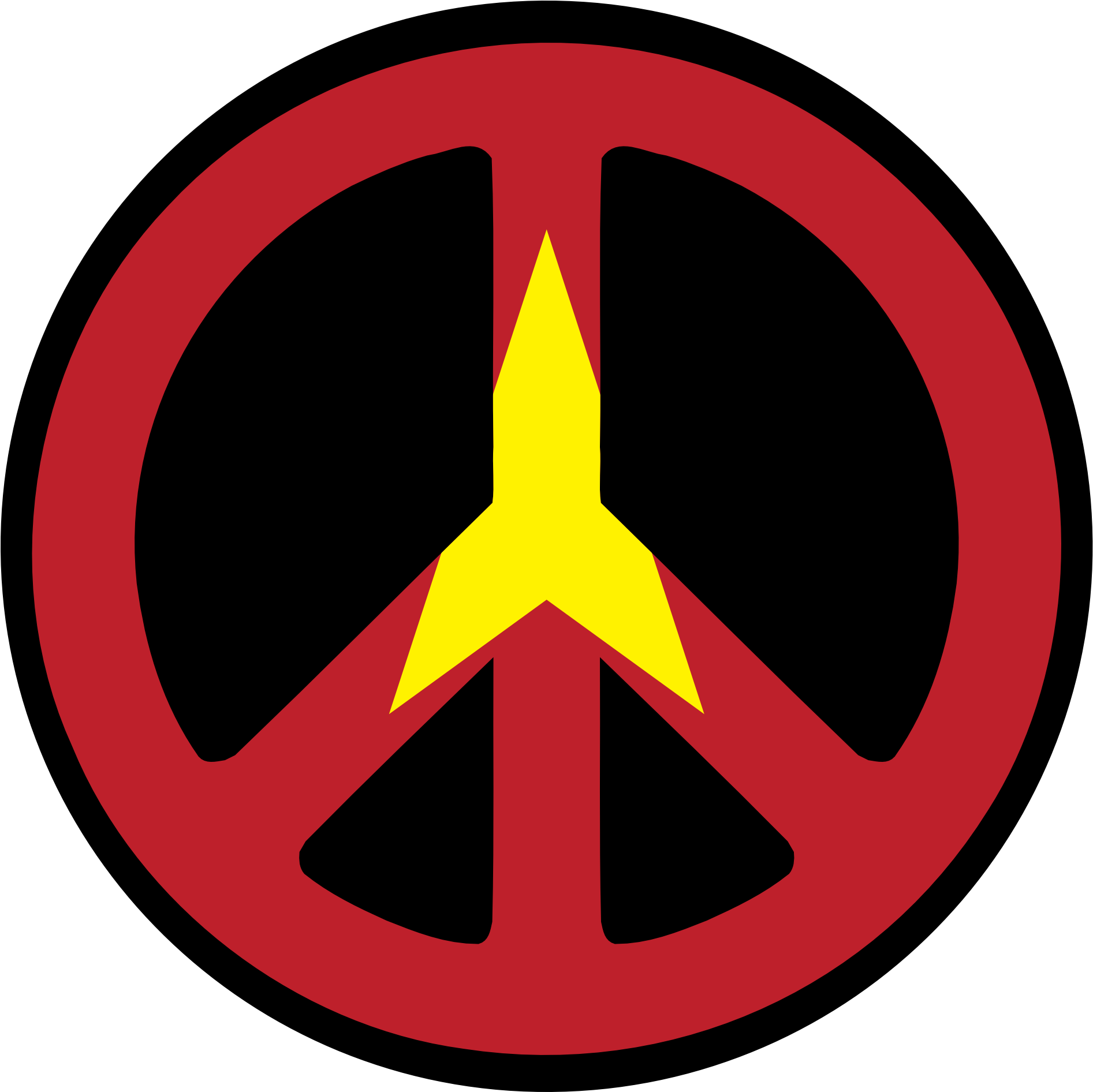 Peace Symbol Redand Yellow