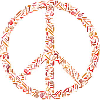 Peace Symbol Weapons Design PNG with transparent background