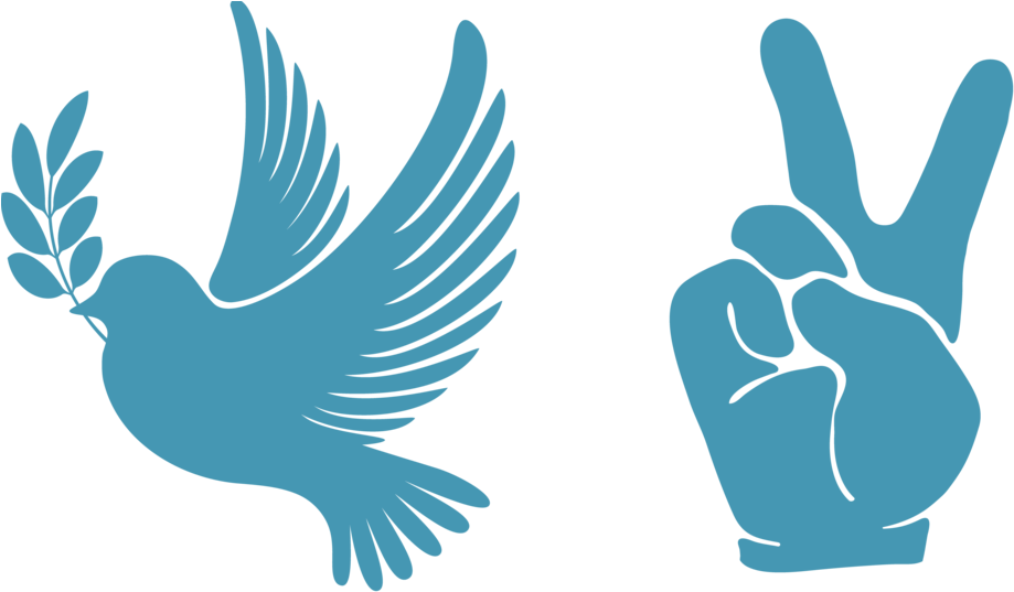 Peace Symbols Doveand Victory Hand