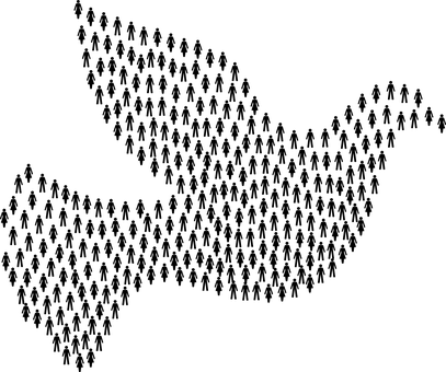 Peaceful Black Silhouette PNG with transparent background