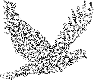 Peaceful Black Silhouette PNG with transparent background