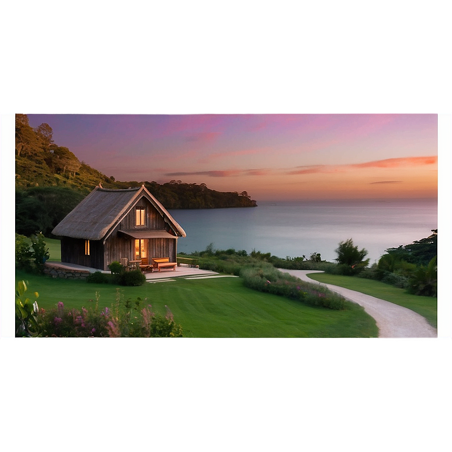 Peaceful Cottage At Twilight Png Xyo