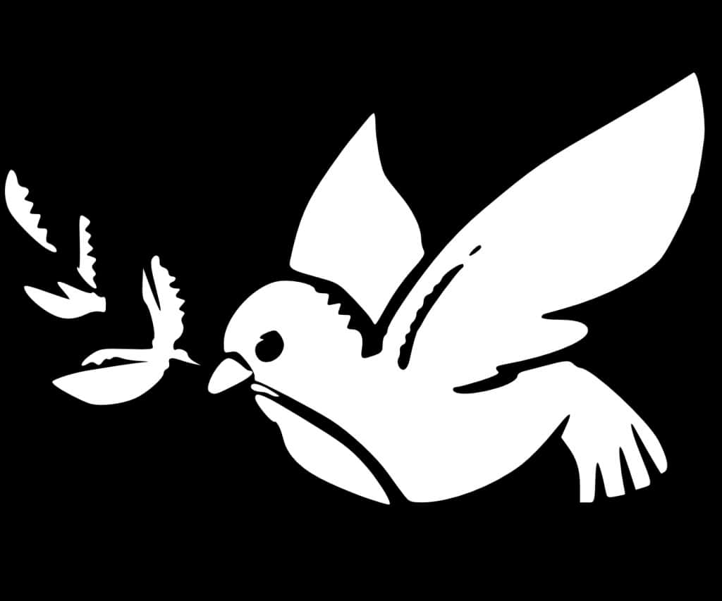 Peaceful Dove Silhouette PNG with transparent background