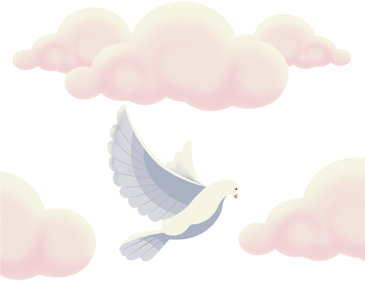 Peaceful Pigeon Among Clouds