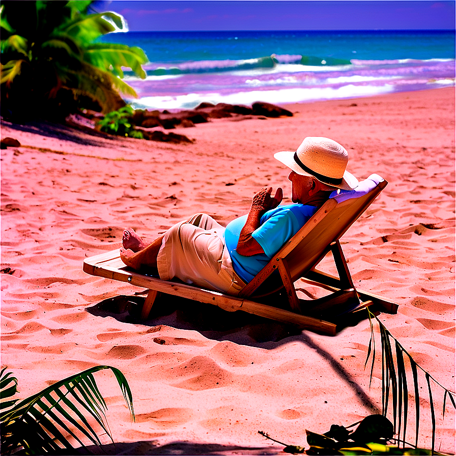 Peaceful Retirement Beach Scene Png Pyg63