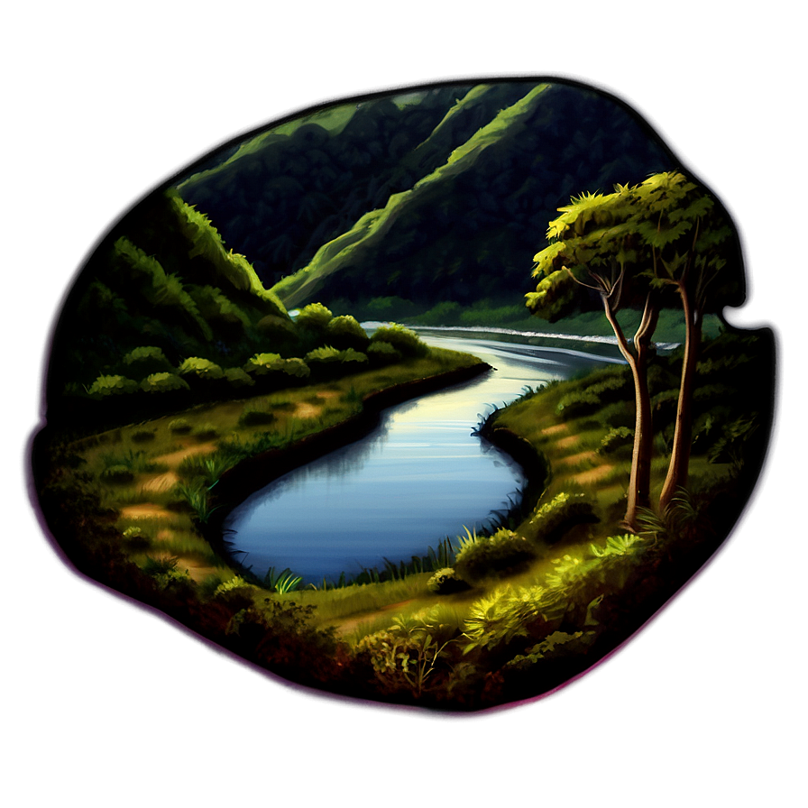 Peaceful River Bend Landscape Png 8