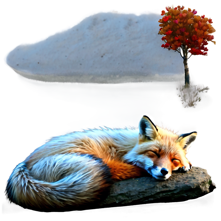 Peaceful Sleeping Fox PNG 05232024 PNG with transparent background