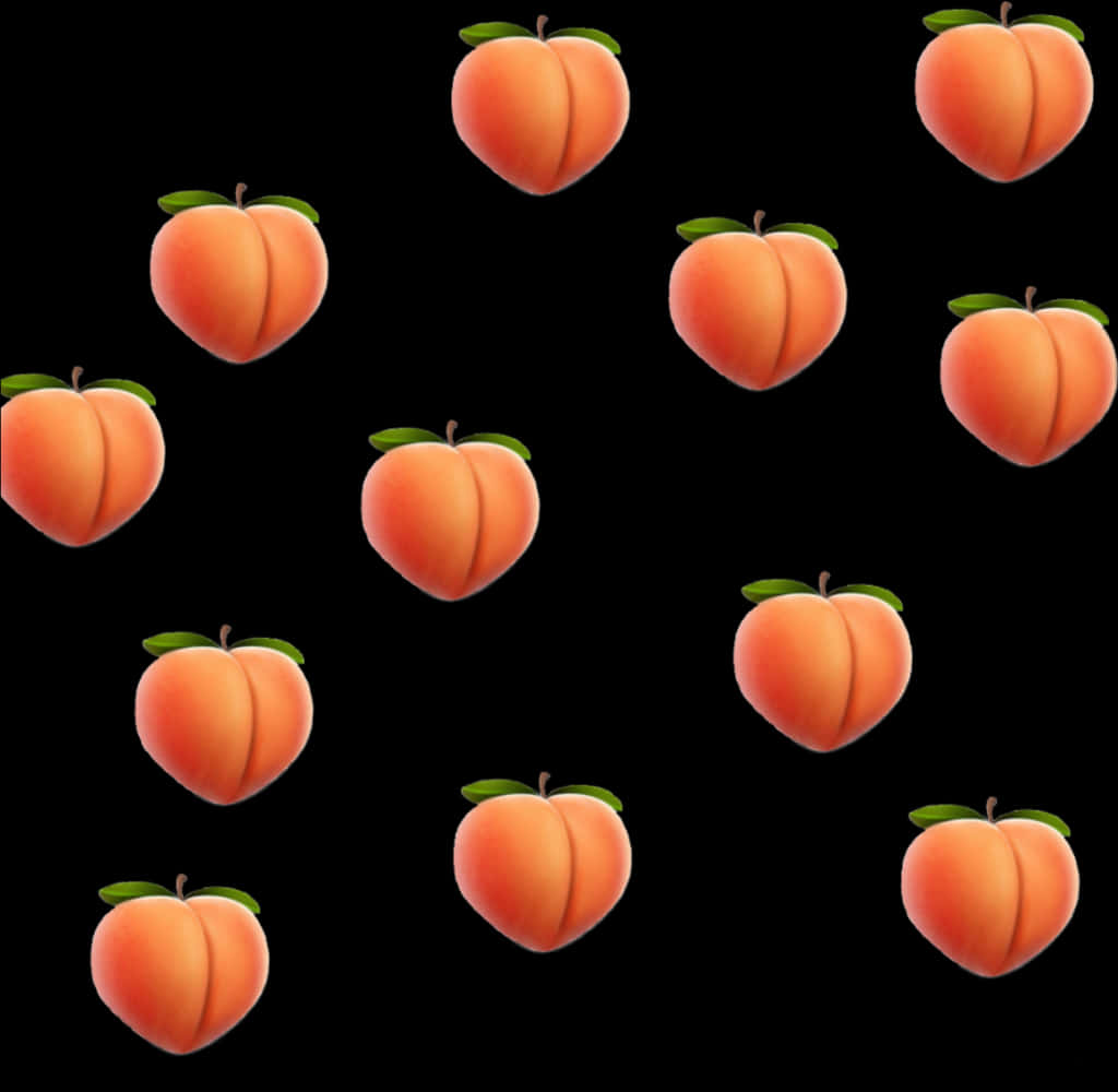 Peach Pattern Black Background