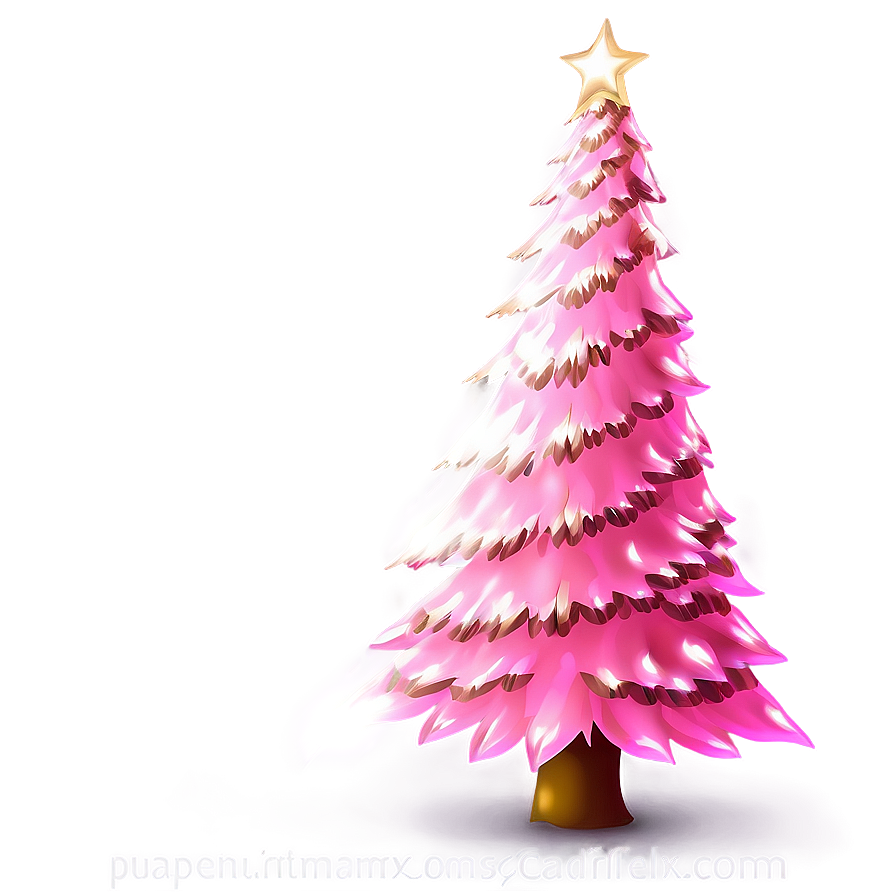 Peach Pink Christmas Tree Png Vcl81