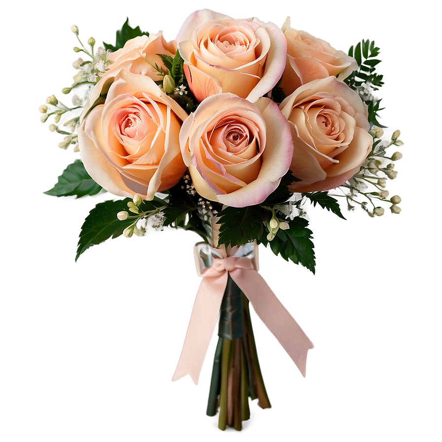 Peach Wedding Bouquet Png 76