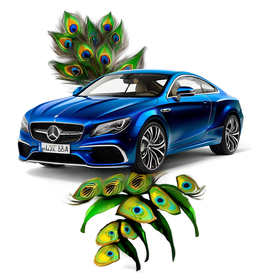 Peacock Blue Car Arrangement Png Hur