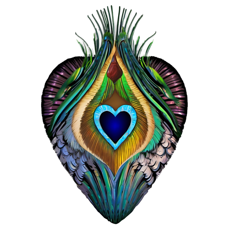 Peacock Blue Heart Emoji Png 06272024