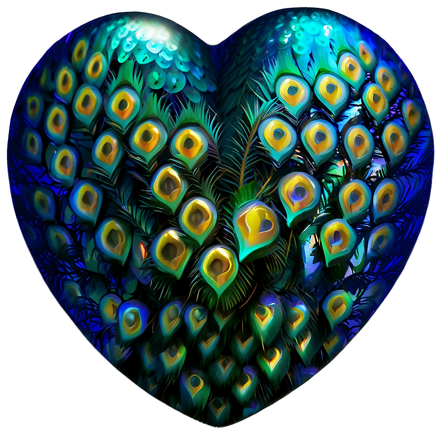 Peacock Blue Heart Emoji Png Jmp