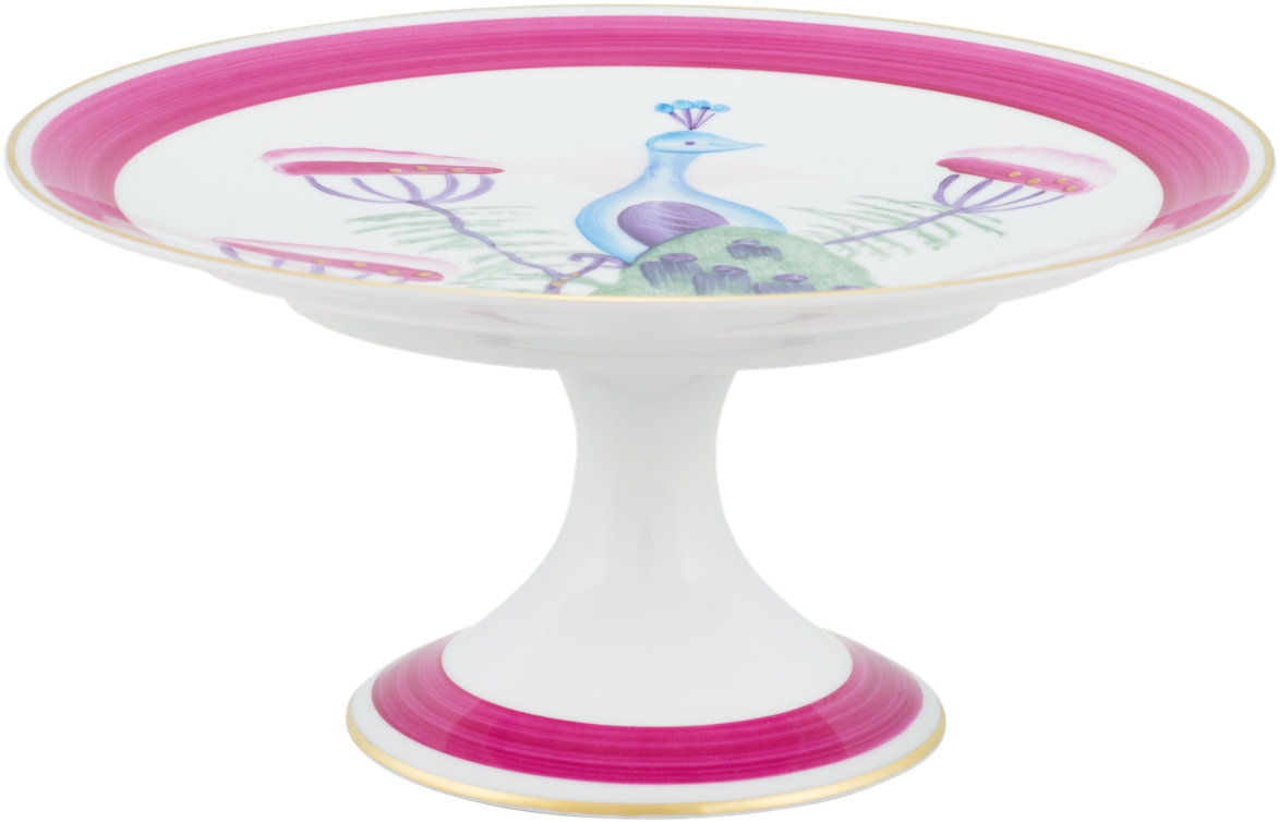 Peacock & Blossom Limoges Collection Cake Stand Medium - Cake Stand, HD Png Download PNG with transparent background