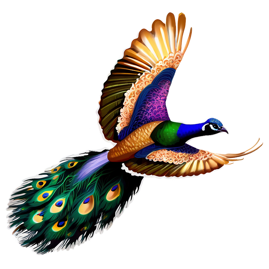 Peacock In Flight Png Qfm