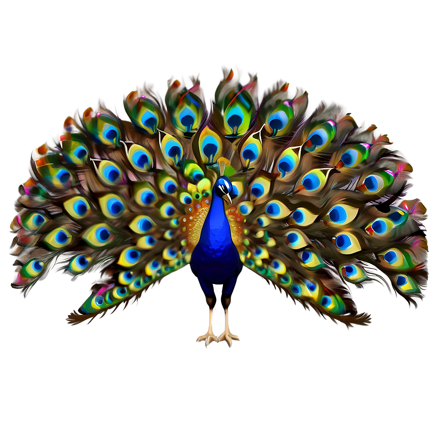 Peacock With Open Feathers Png Vye